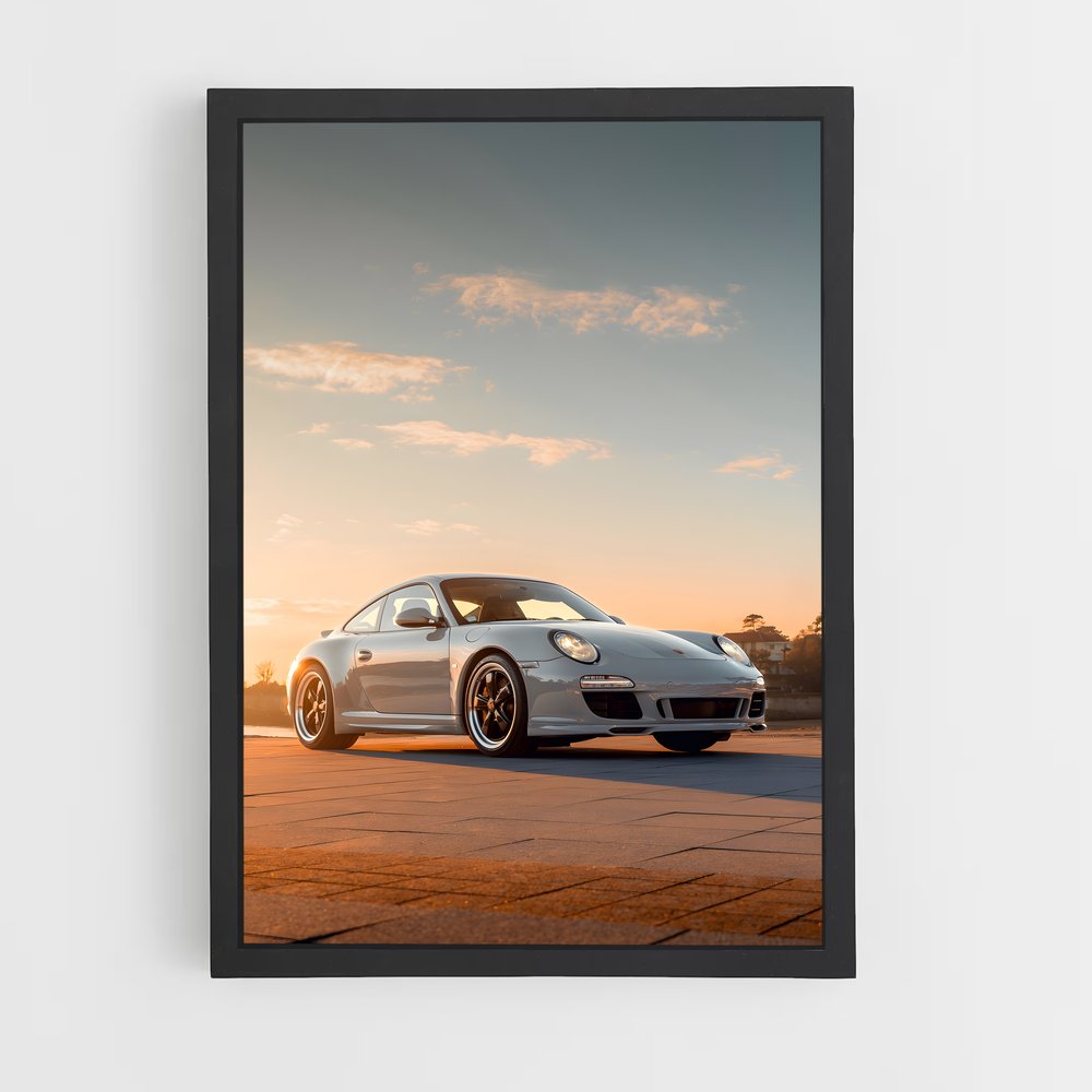 Poster Porsche au Crépuscule (vue 2)